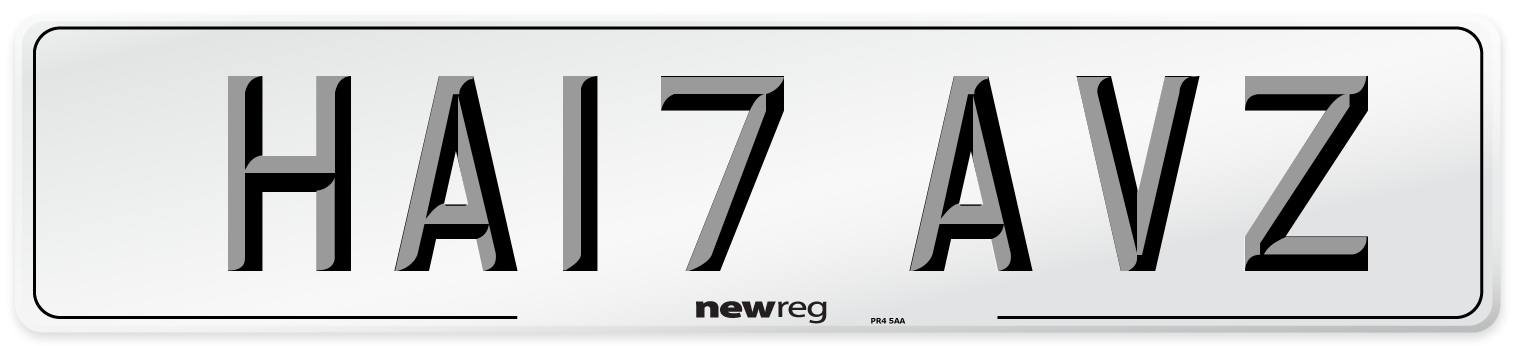 HA17 AVZ Number Plate from New Reg